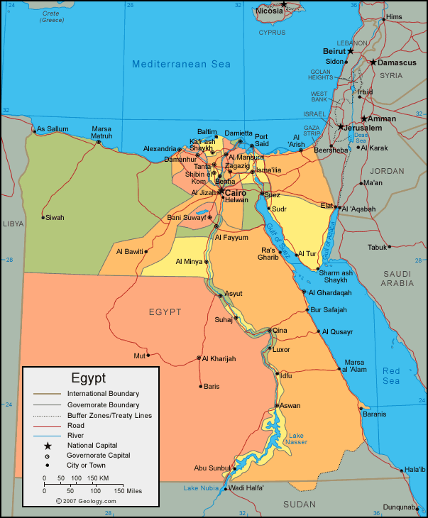 egypt nile map